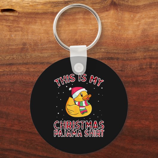 Christmas Pajamas For Family Duck This Is My Funny Schlüsselanhänger (Vorderseite)