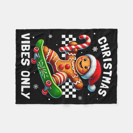 Christmas Pajamas Funny Gingerbread Ginger Christm Fleecedecke (Vorderseite (Horizontal))