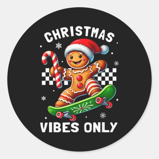 Christmas Pajamas Funny Gingerbread Ginger Christm Runder Aufkleber (Vorderseite)