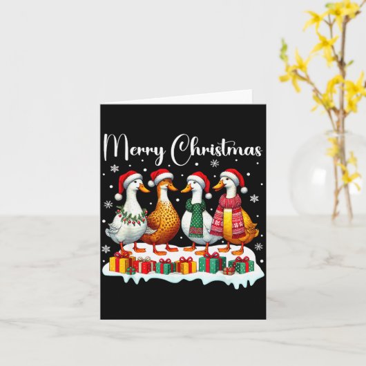 Christmas Pajamas Goose Duck Christmas Outfit Goos Karte (Gelbe Blume)