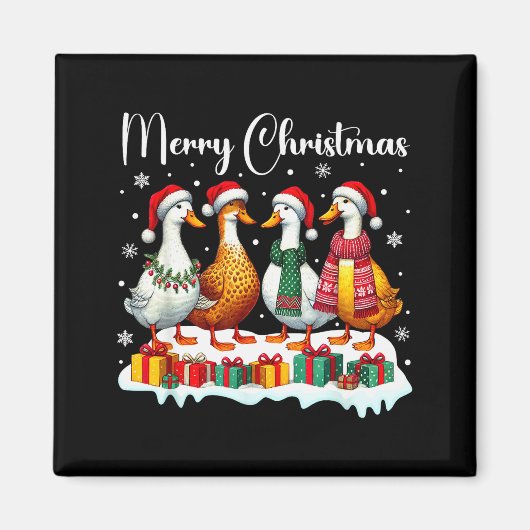Christmas Pajamas Goose Duck Christmas Outfit Goos Magnet (Vorne)