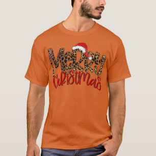 Christmas Pajamas Leopard Red Kariert Merry Christ T-Shirt