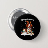 Christmas Pajamas Men Women Kids Britany Spaniel D Button (Vorne & Hinten)