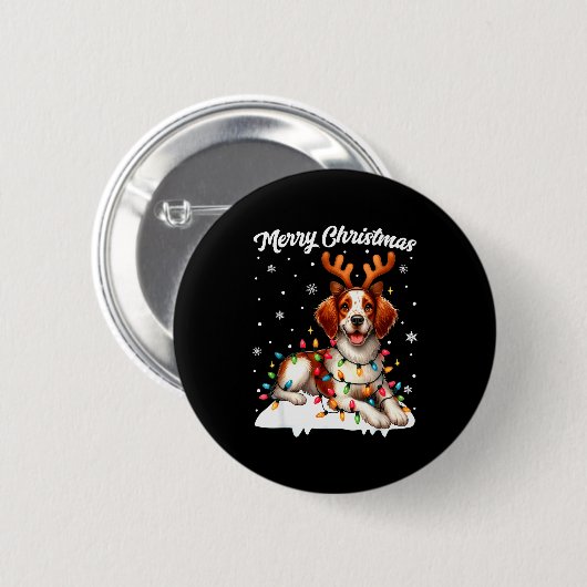 Christmas Pajamas Men Women Kids Britany Spaniel D Button (Vorne & Hinten)