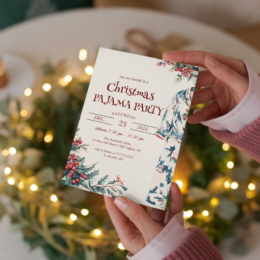 Christmas Pajamas Party Einladung