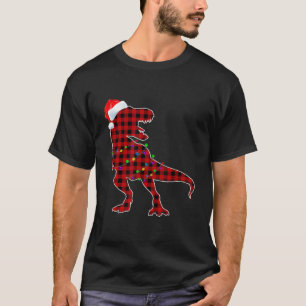 Christmas Pajamas T Rex Red Plädoyer Funny Buffalo T-Shirt