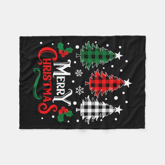 Christmas Pajamas Women Girls Merry Christmas Tree Fleecedecke (Vorderseite (Horizontal))