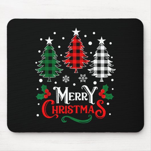 Christmas Pajamas Women Girls Merry Christmas Tree Mousepad (Vorne)