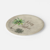 Christmas Palm Elegant Merry Pappteller (Schrägansicht)