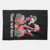 Christmas Palm Flamingo Personalized Xmas Lights  Geschirrtuch (Horizontal)
