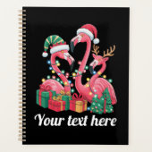 Christmas Palm Flamingo Personalized Xmas Lights  Planer (Vorderseite)
