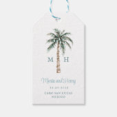 Christmas Palm Tree | Beach Wedding Monogram Geschenkanhänger (Vorderseite)