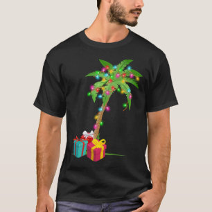 Christmas Palm Tree Coconut Lights Beach Hawaii Xm T-Shirt