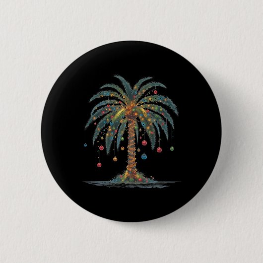 Christmas Palm Tree Frohe Christmas Tropical Chris Button (Vorderseite)