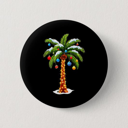 Christmas Palm Tree Hawaiian Trocal Xmas  Button (Vorderseite)