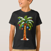 Christmas Palm Tree Hawaiian Trocal Xmas T-Shirt (Vorderseite)