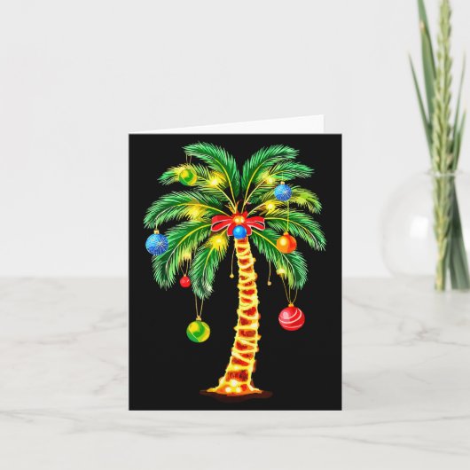 Christmas Palm Tree Hawaiian Xmas Karte (Vorderseite)