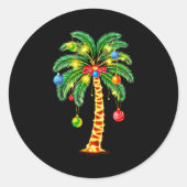 Christmas Palm Tree Hawaiian Xmas Runder Aufkleber (Vorderseite)