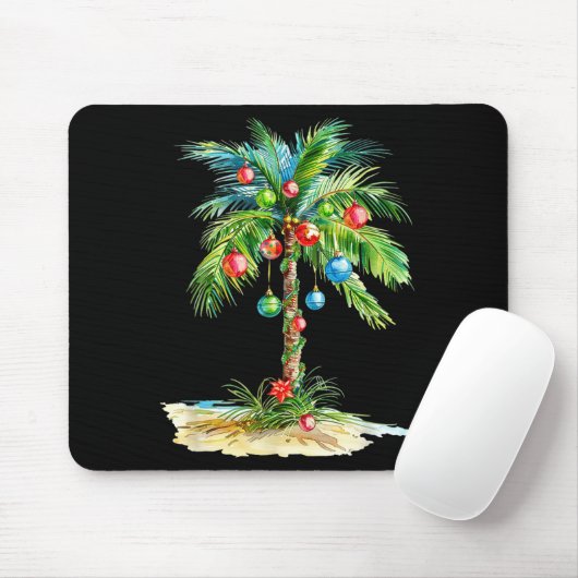 Christmas Palm Tree Light Hawaiian Trocal Xmas Men Mousepad (Mit Mouse)