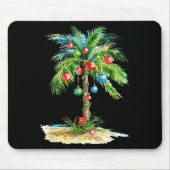 Christmas Palm Tree Light Hawaiian Trocal Xmas Men Mousepad (Vorne)