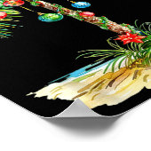 Christmas Palm Tree Light Hawaiian Trocal Xmas Men Poster (Ecke)