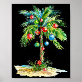 Christmas Palm Tree Light Hawaiian Trocal Xmas Men Poster (Vorne)