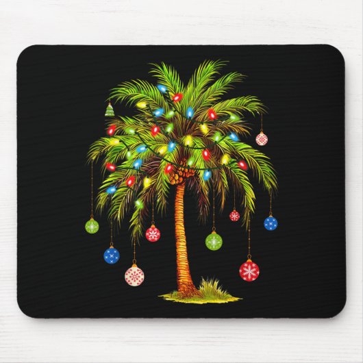 Christmas Palm Tree Light Hawaiian Trocal Xmas Mousepad (Vorne)