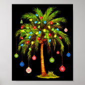 Christmas Palm Tree Light Hawaiian Trocal Xmas  Poster (Vorne)