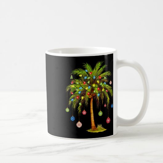Christmas Palm Tree Light Hawaiian Tropical Xmas 1 Kaffeetasse (Rechts)