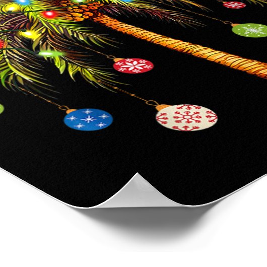 Christmas Palm Tree Light Hawaiian Tropical Xmas 1 Poster (Ecke)