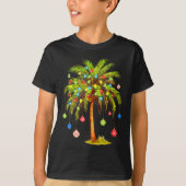 Christmas Palm Tree Light Hawaiian Tropical Xmas T-Shirt (Vorderseite)