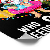 Christmas Palm Tree Santa Surfing Summer Beach Vac Poster (Ecke)