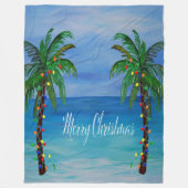 Christmas palm tree tropical Holiday Fleecedecke (Vorderseite)