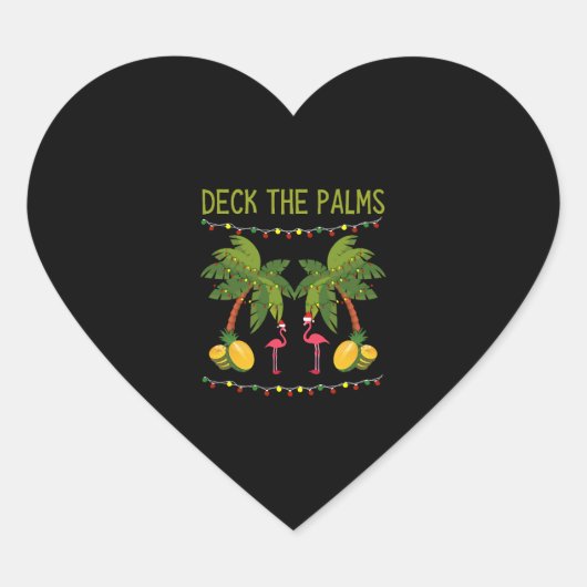 Christmas Palm Tree With Holiday Lights and Herz-Aufkleber (Vorderseite)