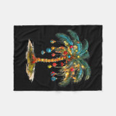 Christmas Palm Tree Women Funny Hawaiian Beach Tro Fleecedecke (Vorderseite (Horizontal))