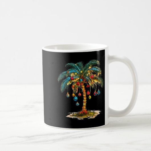 Christmas Palm Tree Women Funny Hawaiian Beach Tro Kaffeetasse (Rechts)