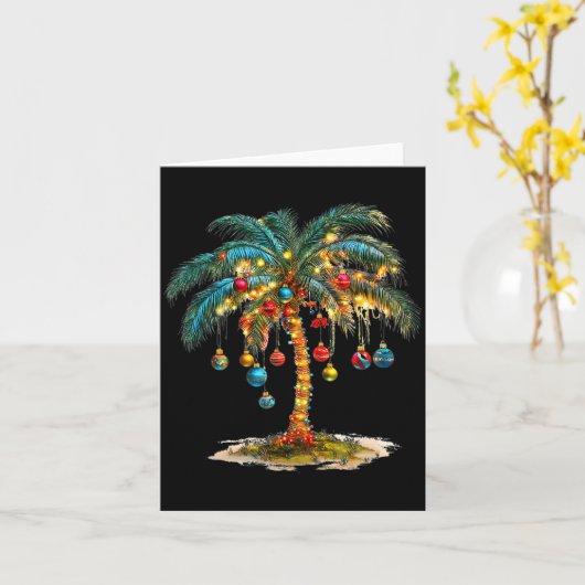 Christmas Palm Tree Women Funny Hawaiian Beach Tro Karte (Gelbe Blume)