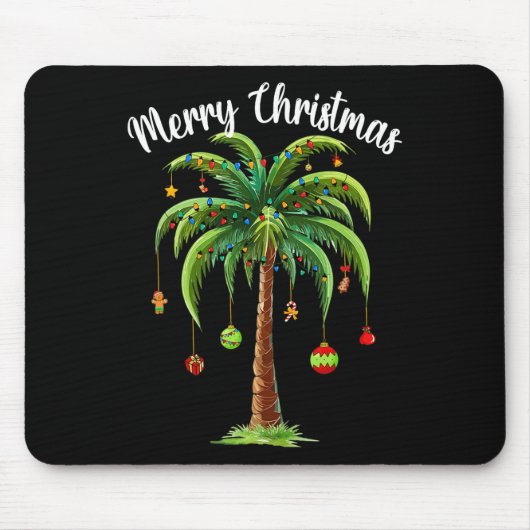 Christmas Palm Xmas Tree Tropical Beach Hawaii Wom Mousepad (Vorne)
