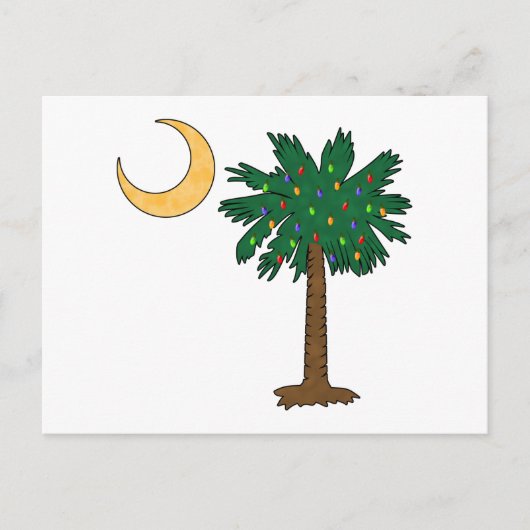Christmas Palmetto Feiertagspostkarte (Vorderseite)