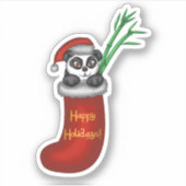 Christmas Panda Aufkleber (Vorderseite)