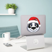 Christmas Panda Aufkleber (Laptop auf Schreibtisch)
