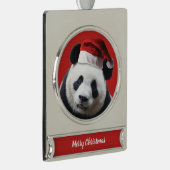 Christmas Panda Bear Banner-Ornament Silber (Rechts)