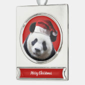 Christmas Panda Bear Banner-Ornament Silber (Links)