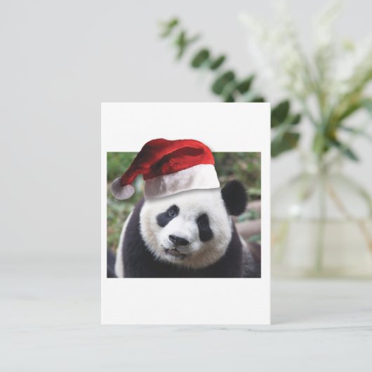 Christmas Panda Bear Feiertagspostkarte (Stehend Vorderseite)