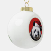 Christmas Panda Bear Keramik Kugel-Ornament (Links)