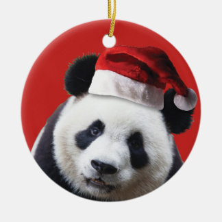 Christmas Panda Bear Keramik Ornament
