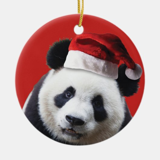 Christmas Panda Bear Keramik Ornament (Vorne)
