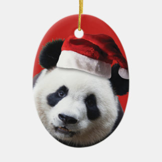 Christmas Panda Bear Keramik Ornament
