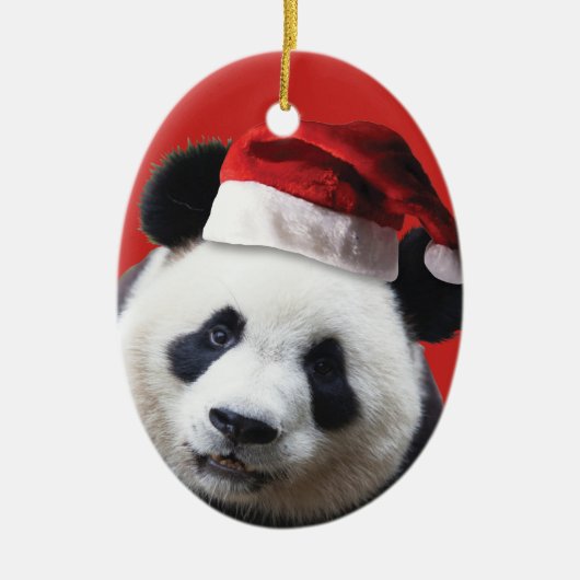 Christmas Panda Bear Keramik Ornament (Vorne)