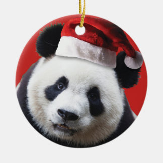 Christmas Panda Bear Keramik Ornament